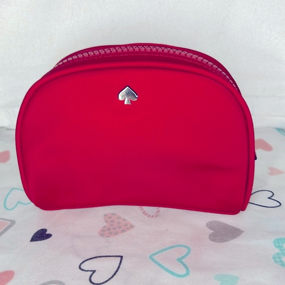 KATE SPADE red Jae small dome shaped cosmetic bag. Zip around. - Picture 1 of 8